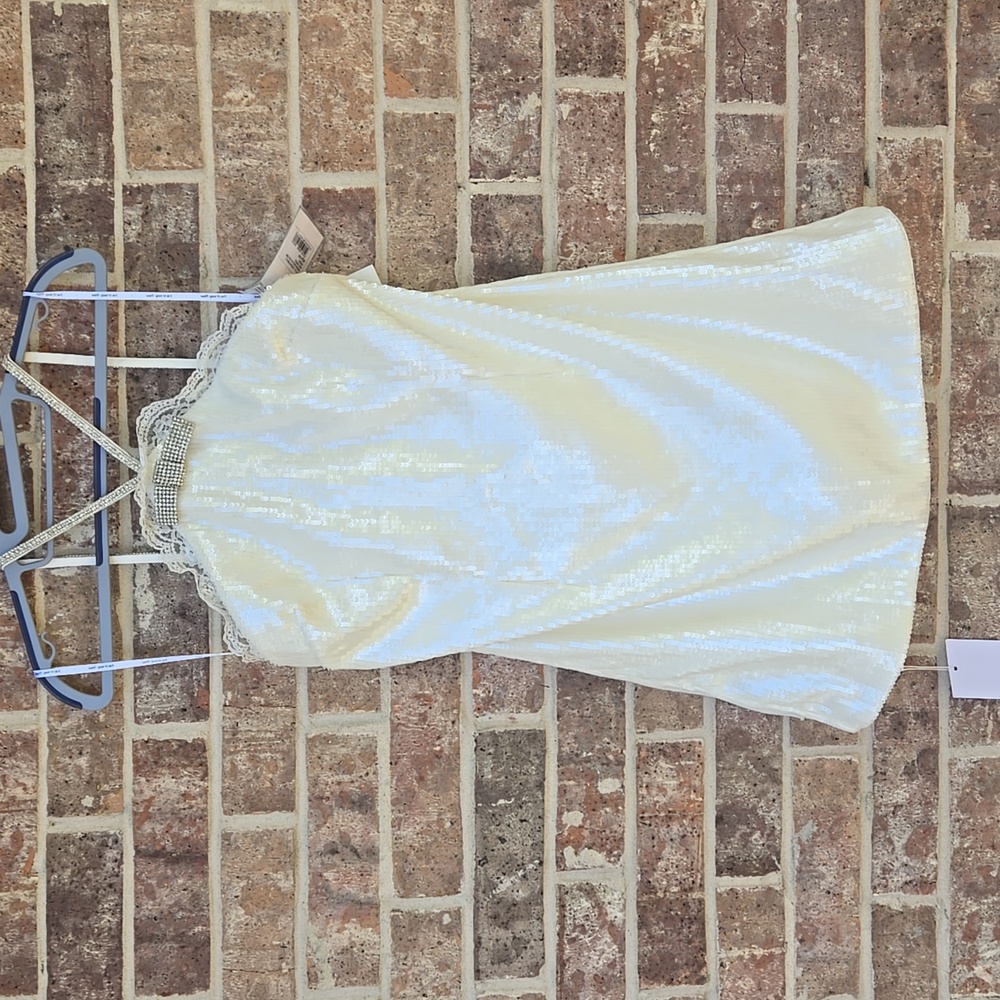 Self-Portrait Sequin Halter Mini Dress Size 8 Nwt - Picture 6 of 12